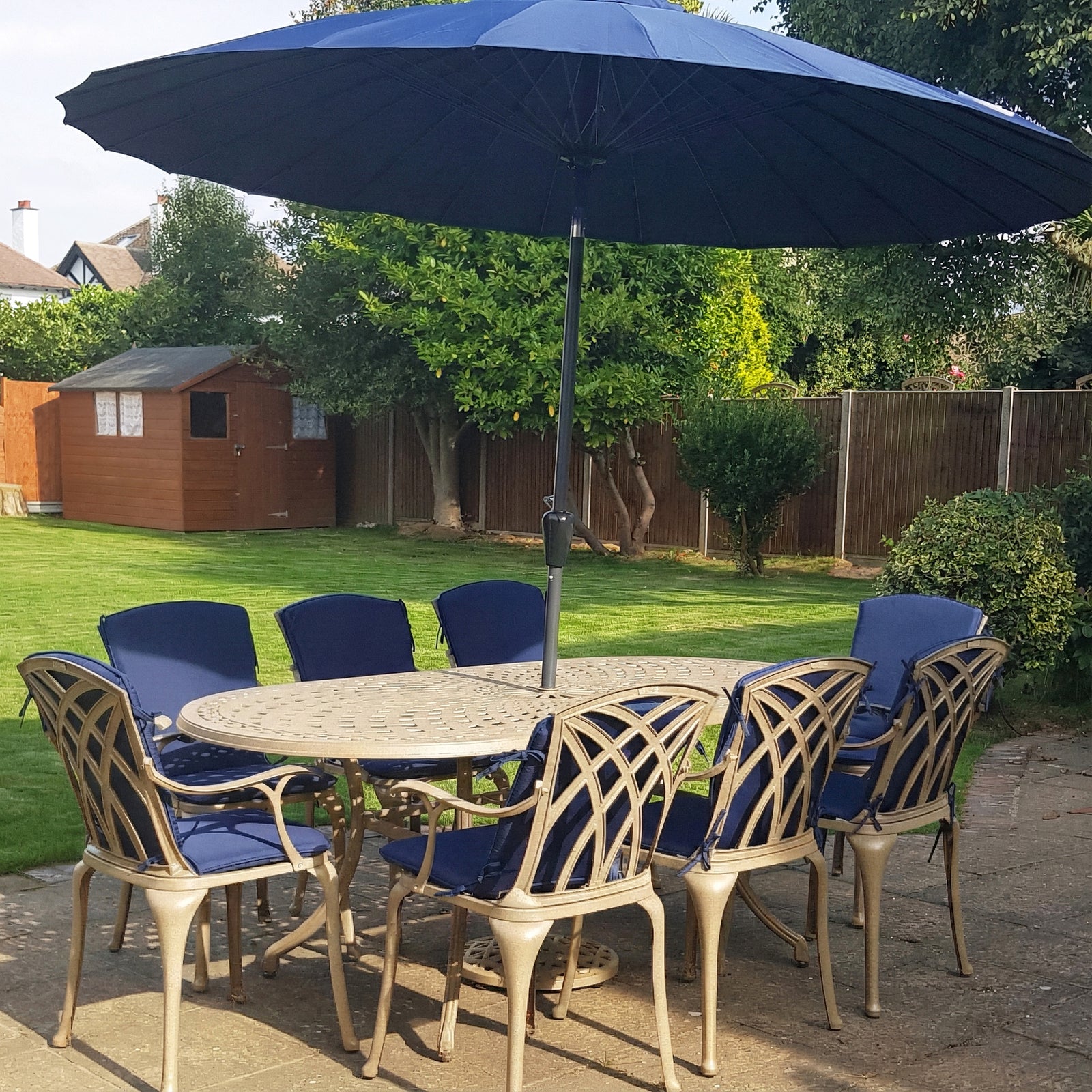 Catherine Table 8 Seater Set - Sandstone