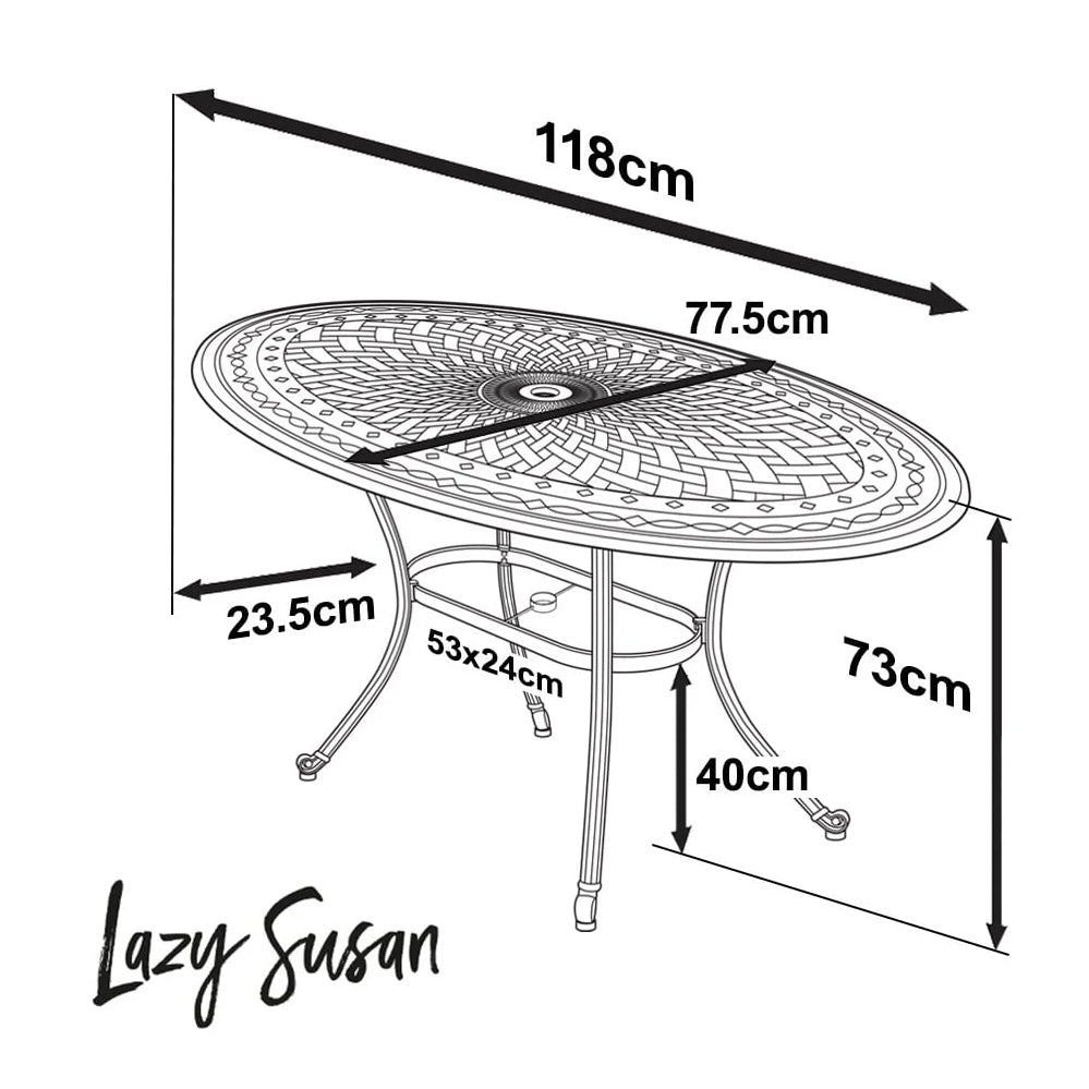 Daisie Table 4 Seater Set - Antique Bronze