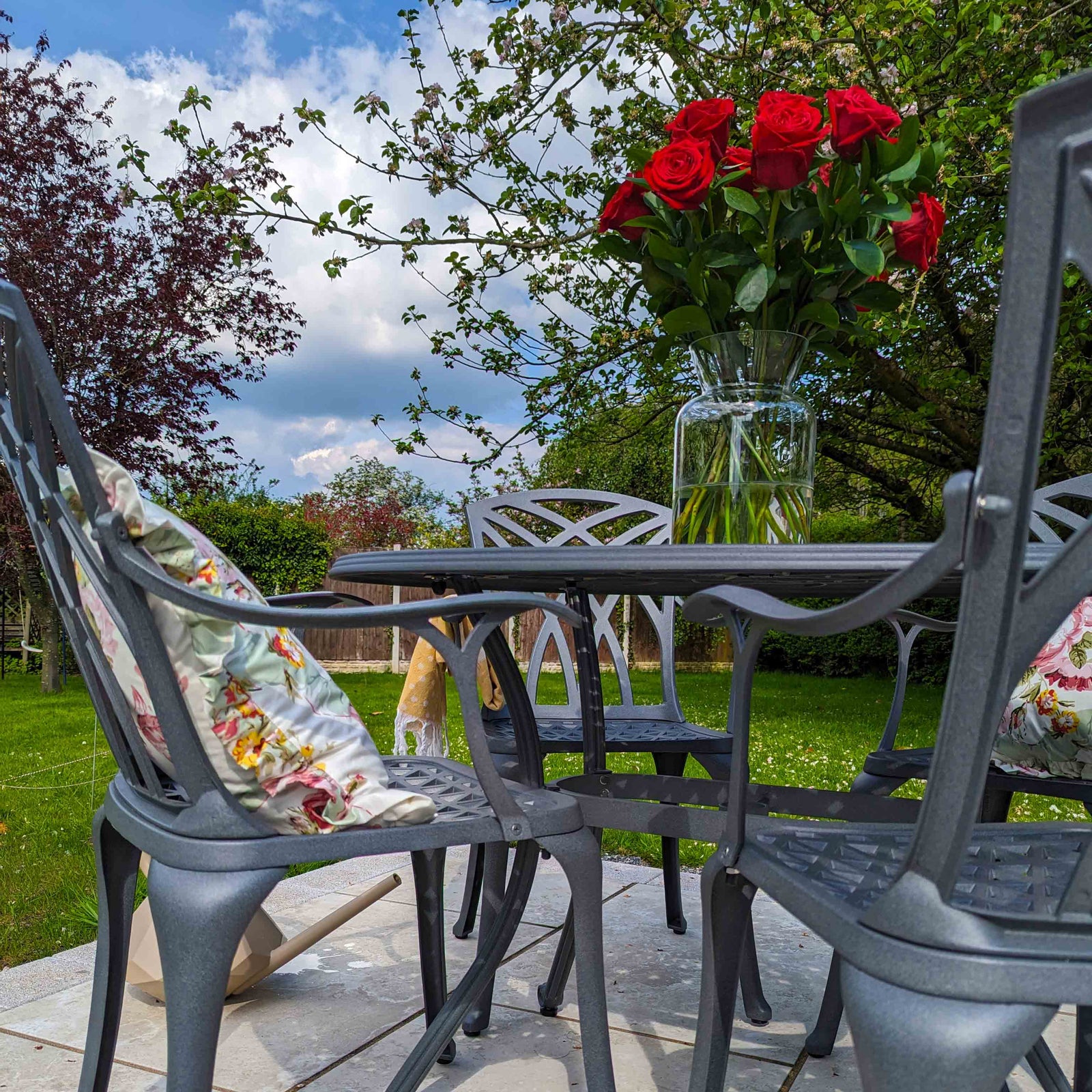 Daisie Oval Table 4 Seater Set - Slate Grey