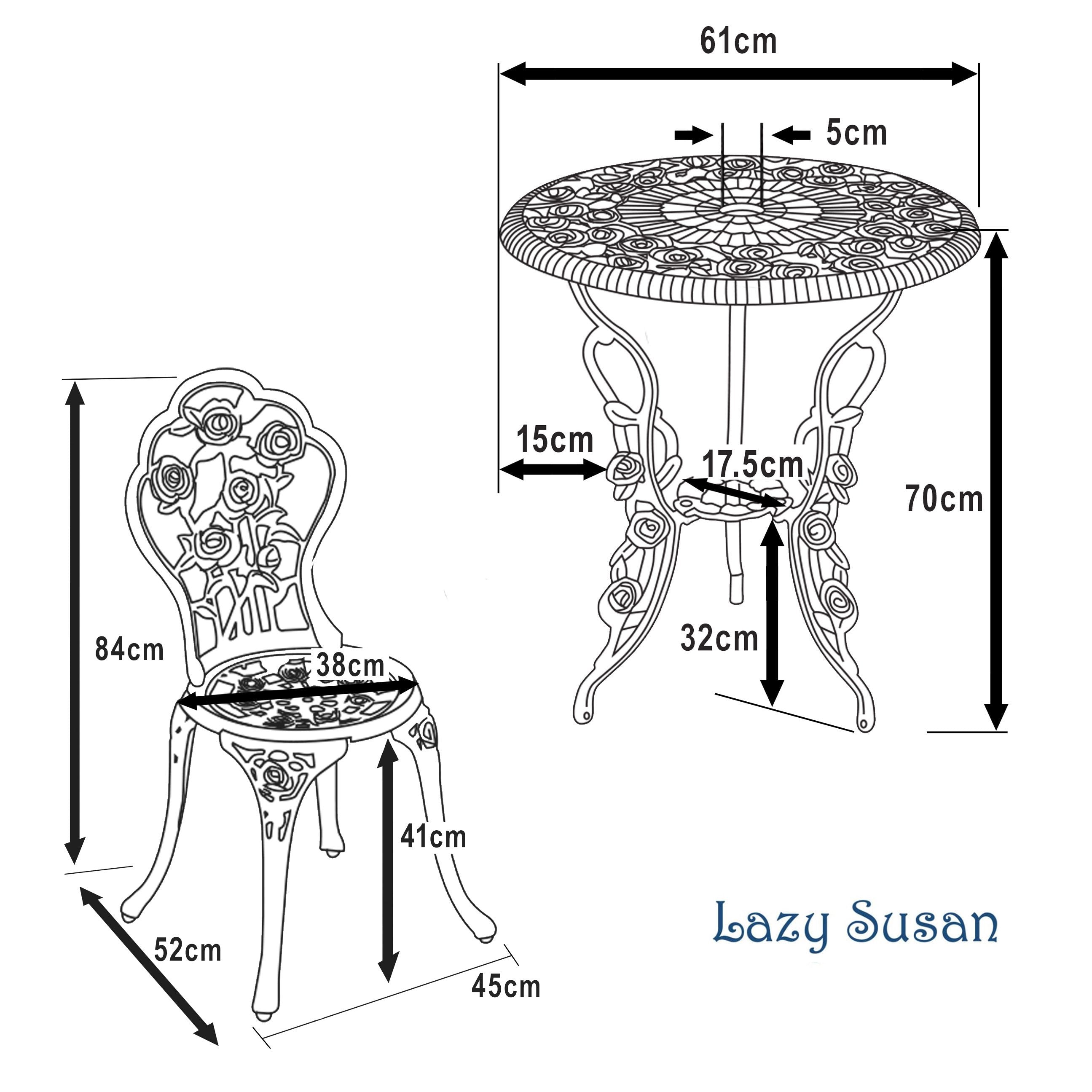 London Rose Bistro 2 Seater Set - Slate