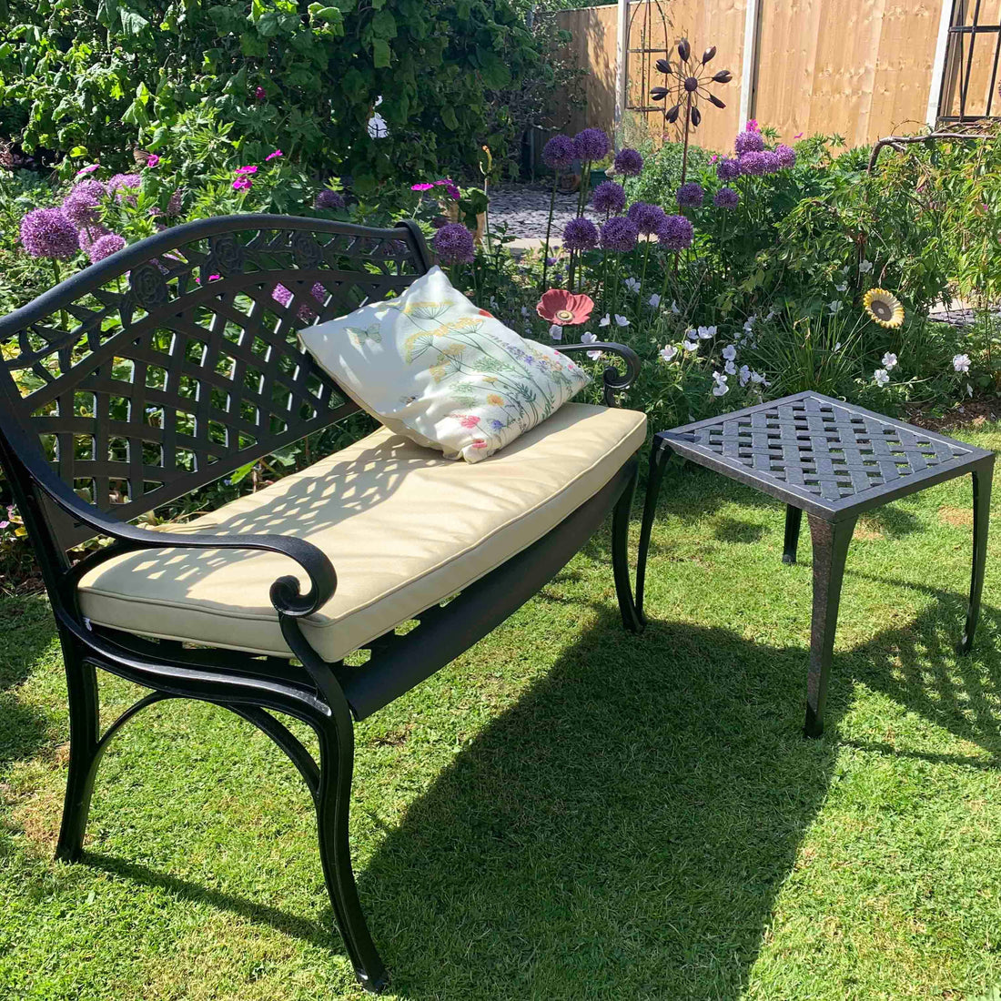 Rose Bench Set - Antique Bronze