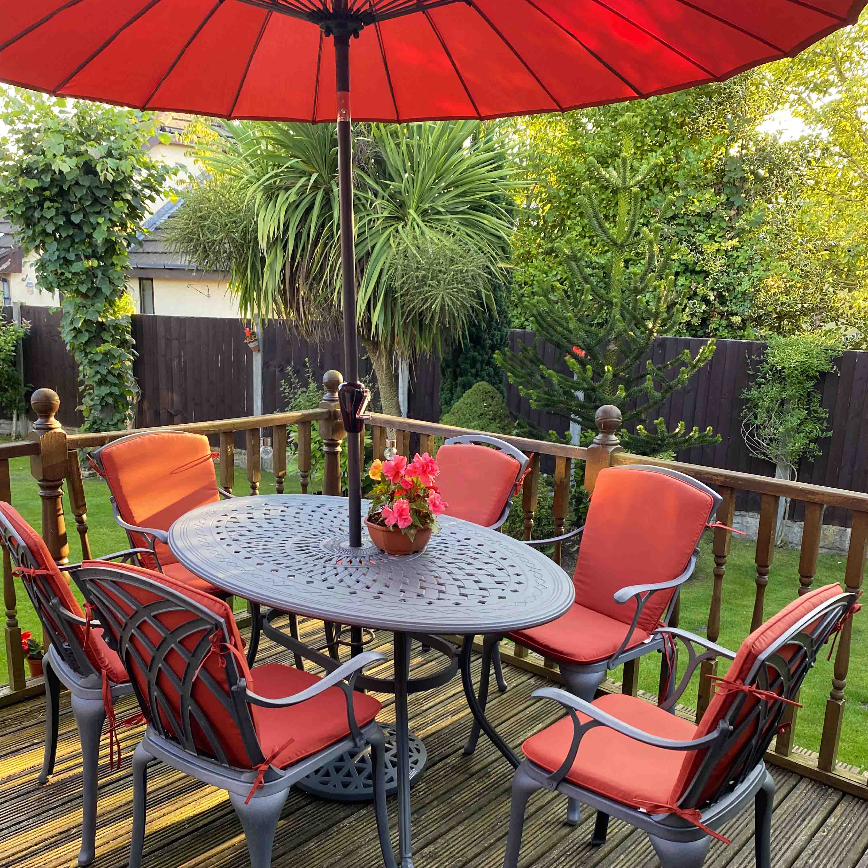 Emily Table 6 Seater Set - Slate Grey