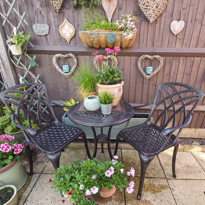 Ella Bistro Table 2 Seater Set - Antique Bronze