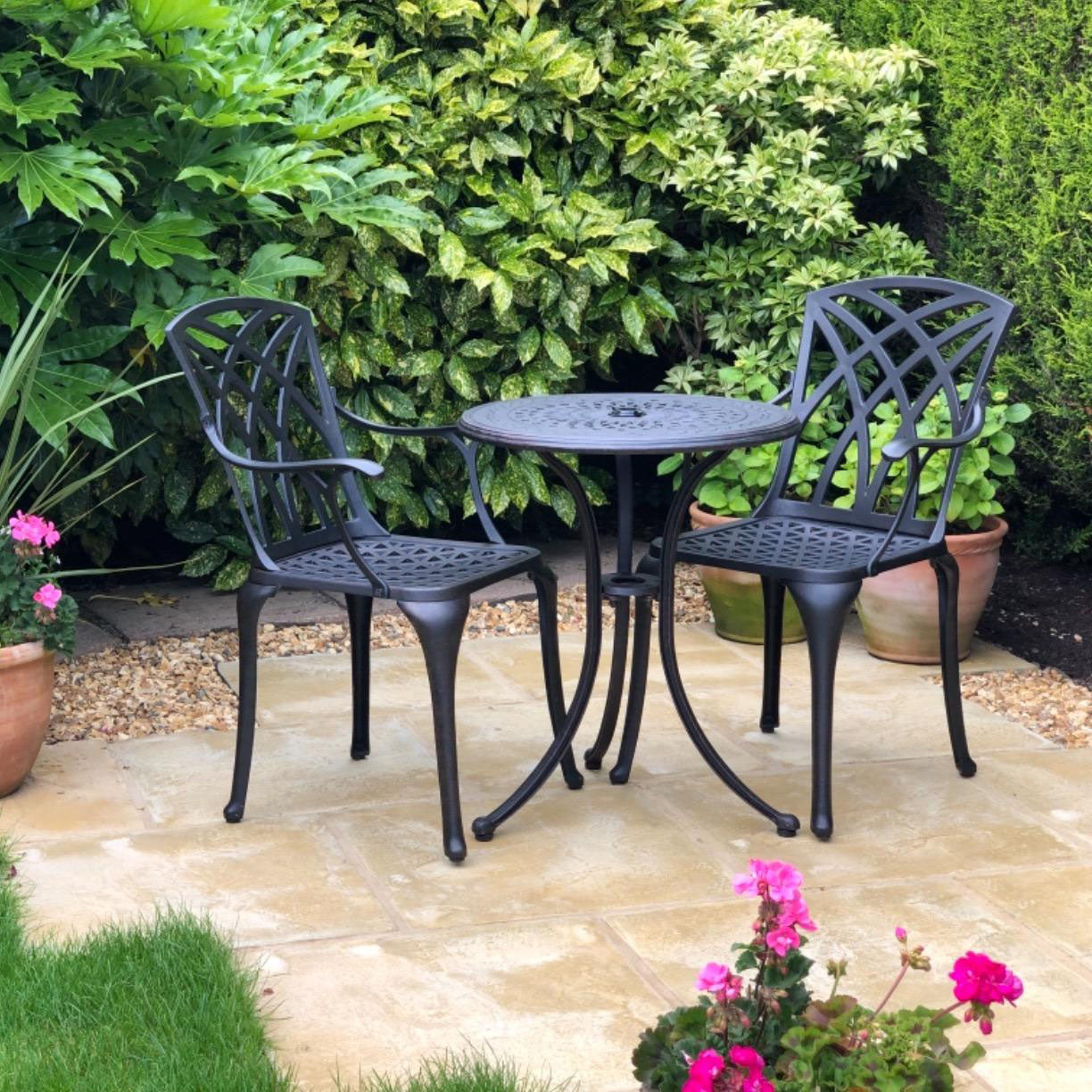 Ella Bistro Table 2 Seater Set - Antique Bronze