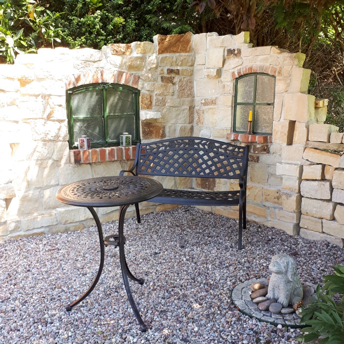 Rose Bench Set - Antique Bronze