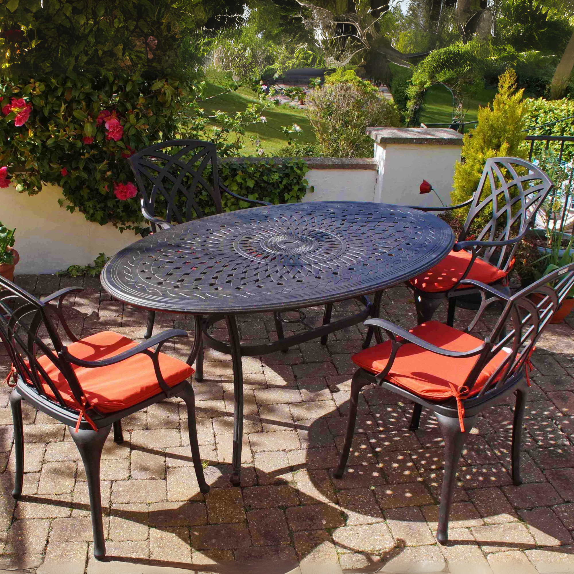 Emily Table 4 Seater Set - Antique Bronze