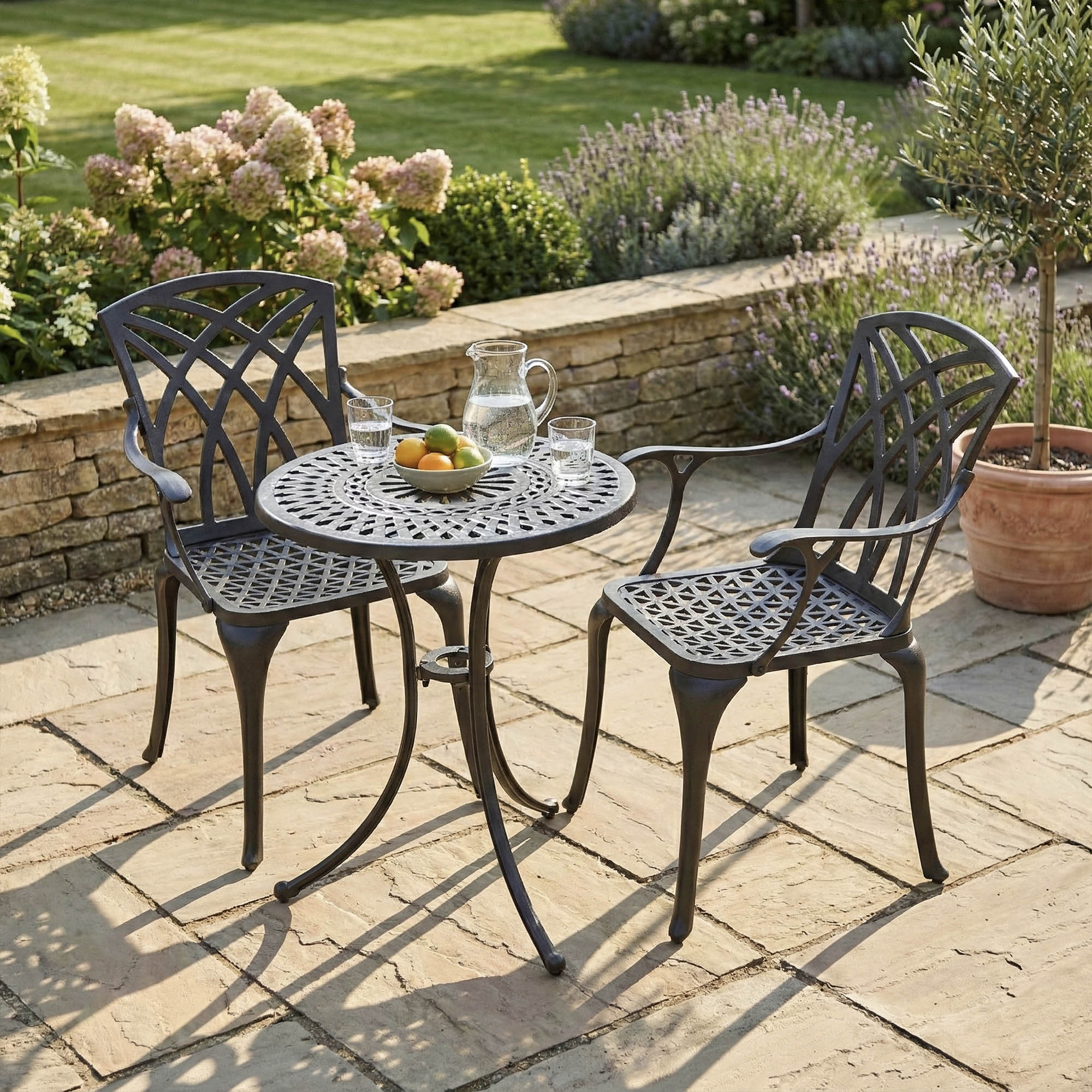 Eve Bistro Table 2 Seater Set - Antique Bronze