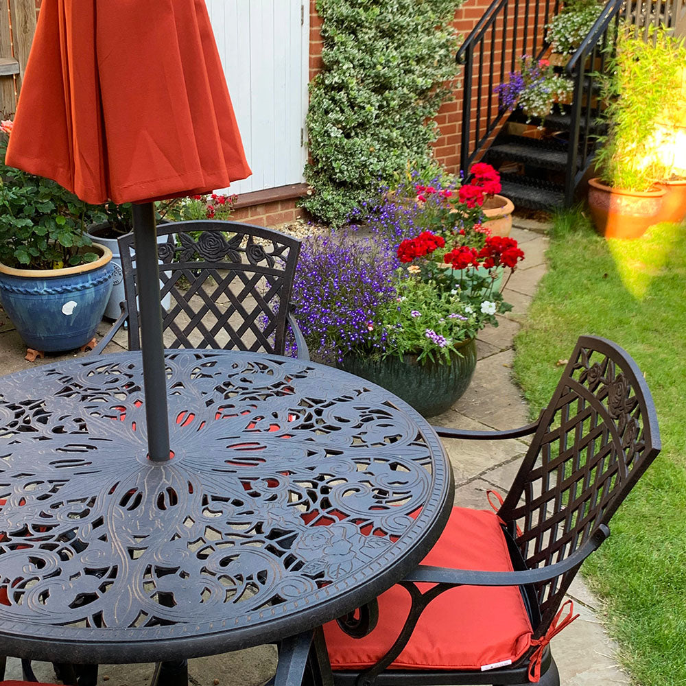 Flora Table 4 Seater Set - Antique Bronze