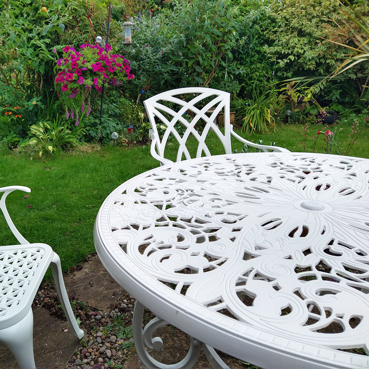 Flora Table 4 Seater Set - White
