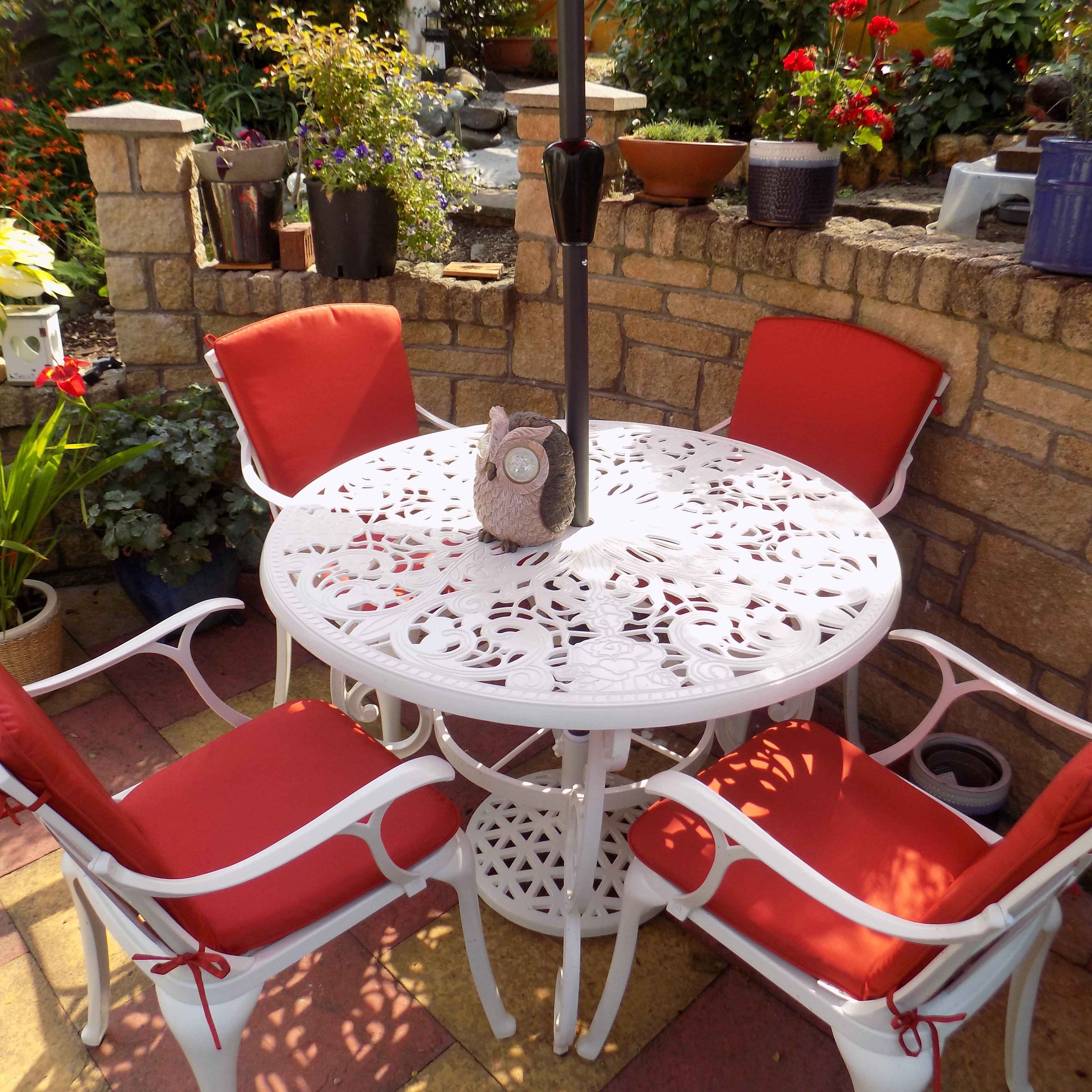 Flora Table 4 Seater Set - White