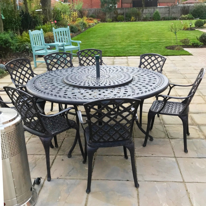 Frances Table 8 Seater Set - Antique Bronze
