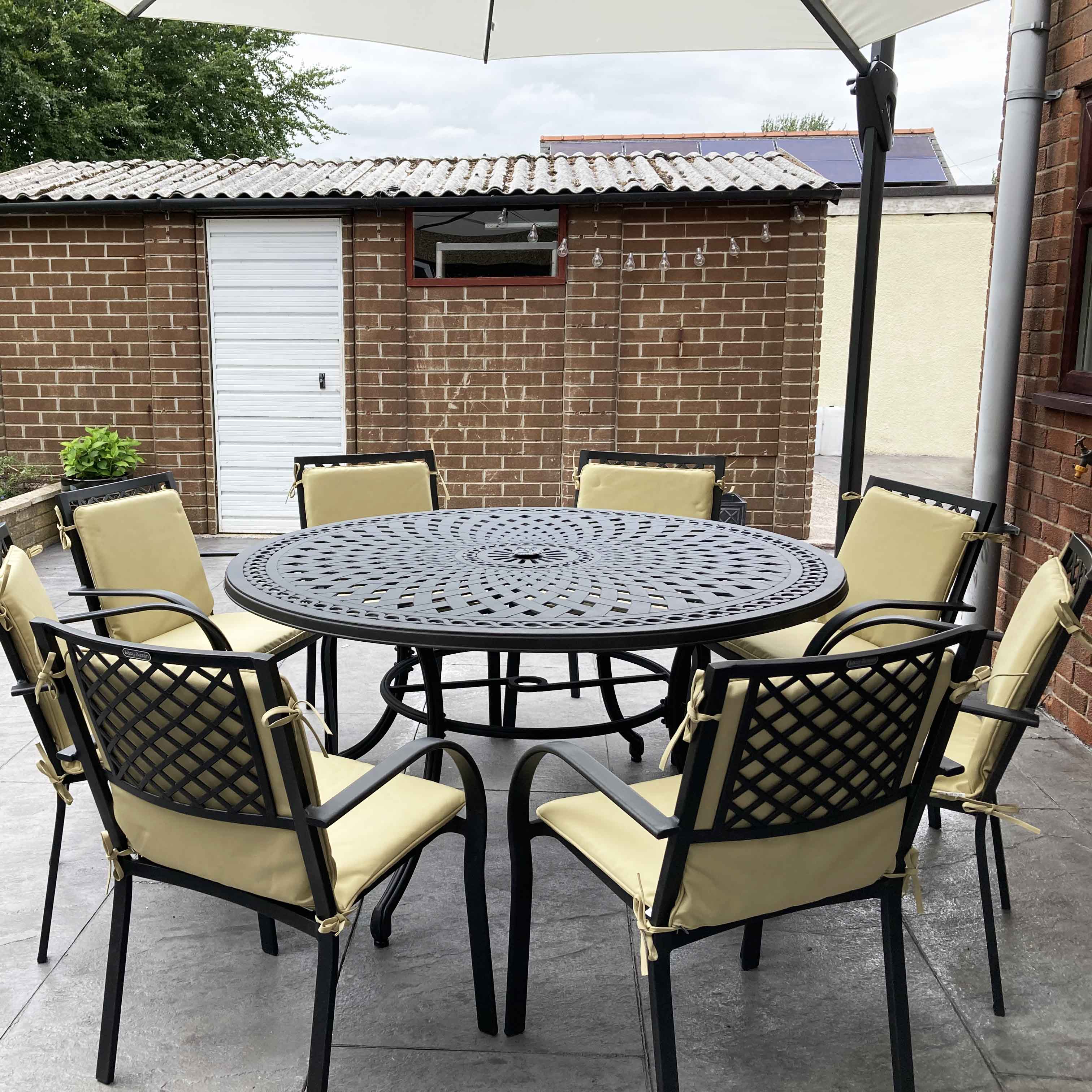 Frances Table 8 Seater Set - Antique Bronze