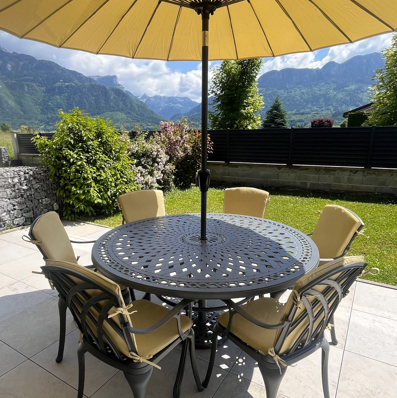 Frances Table 6 Seater Set - Slate