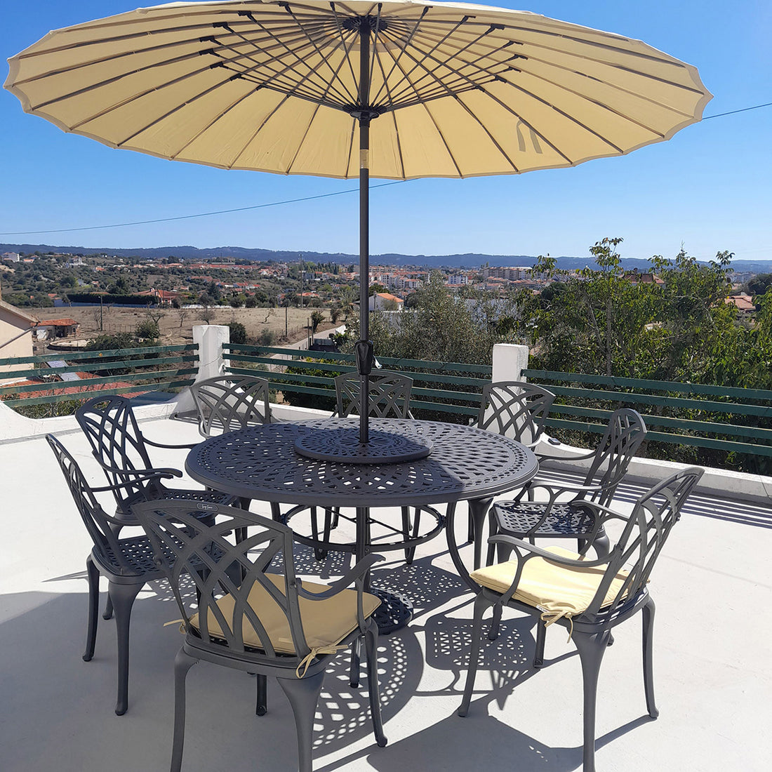 Frances Table 8 Seater Set - Slate