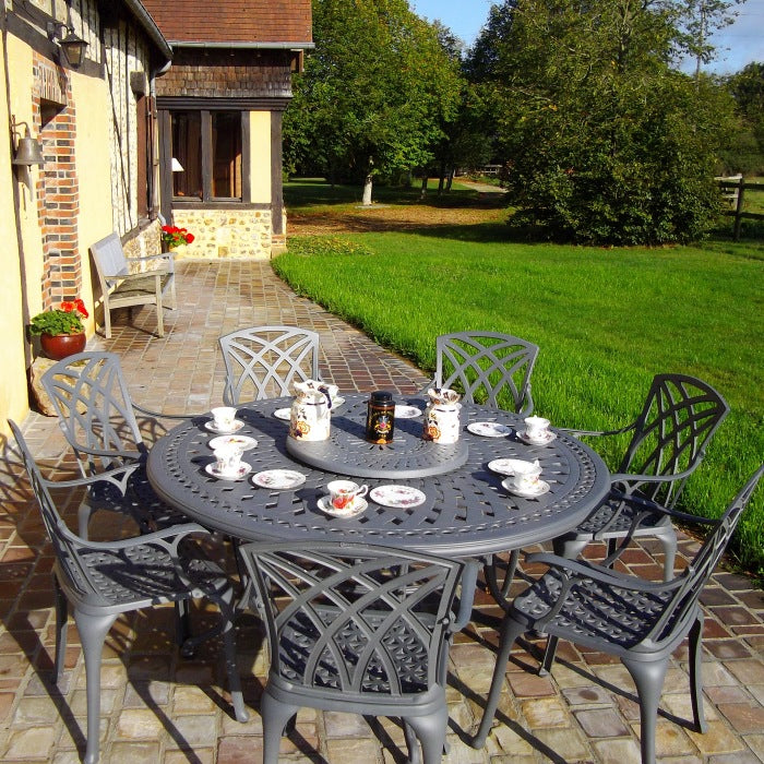 Frances Table 6 Seater Set - Slate