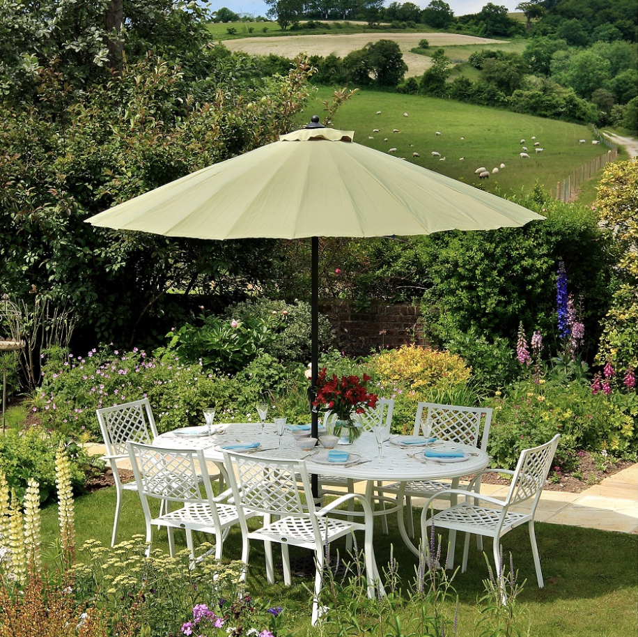 Catherine Table 6 Seater Set - White