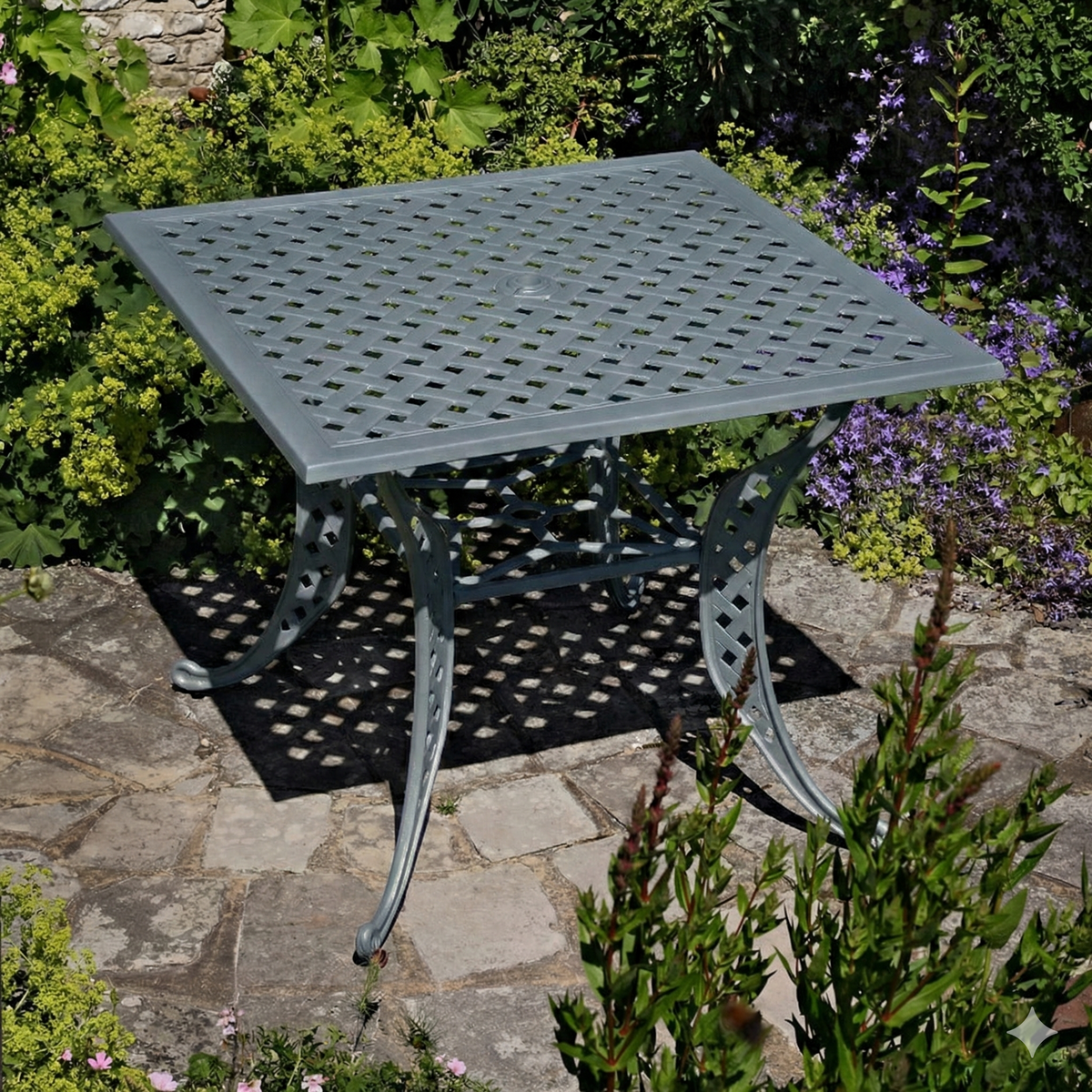 Lucy Table 4 Seater Set - Slate Grey