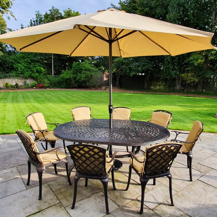 Gloria Table 8 Seater Set - Antique Bronze