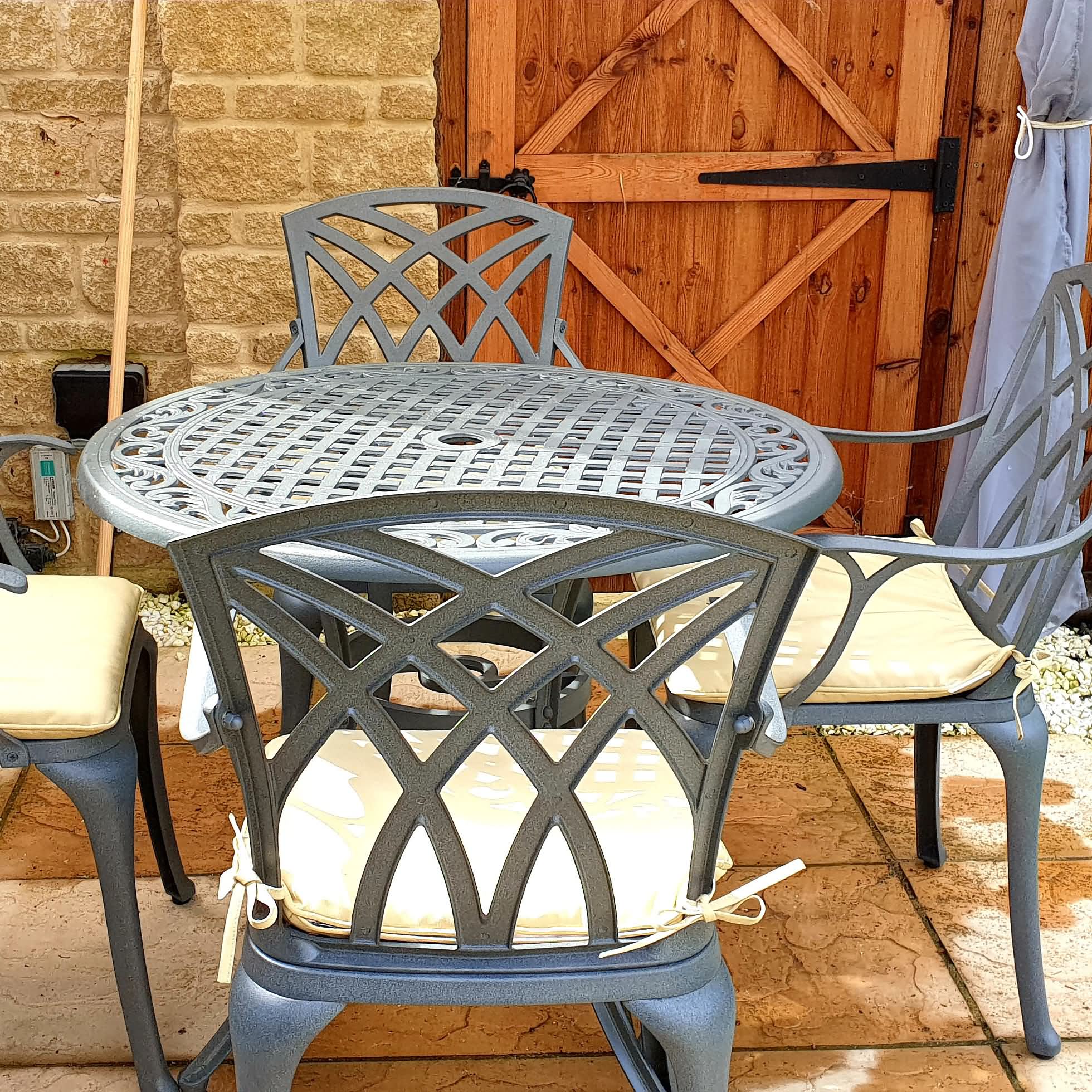 Hannah Table 4 Seater Set - Slate