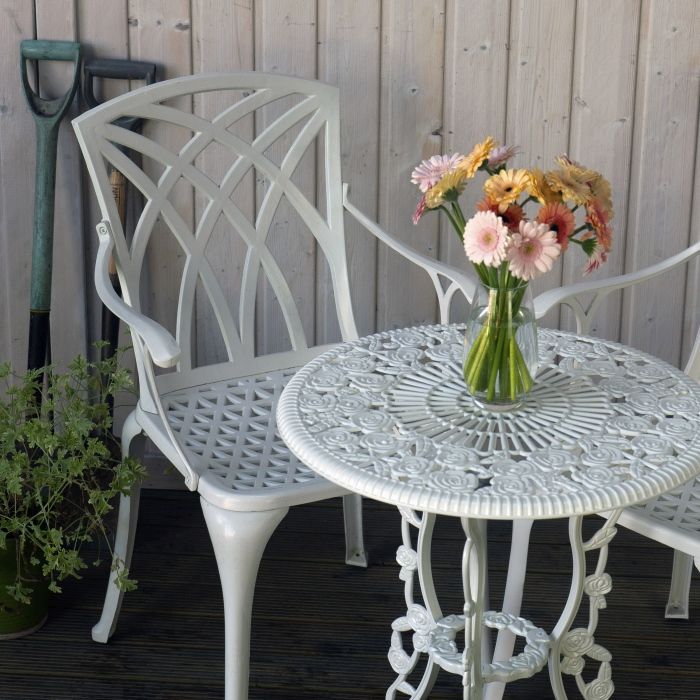 London Rose Table 2 Seater Set - White