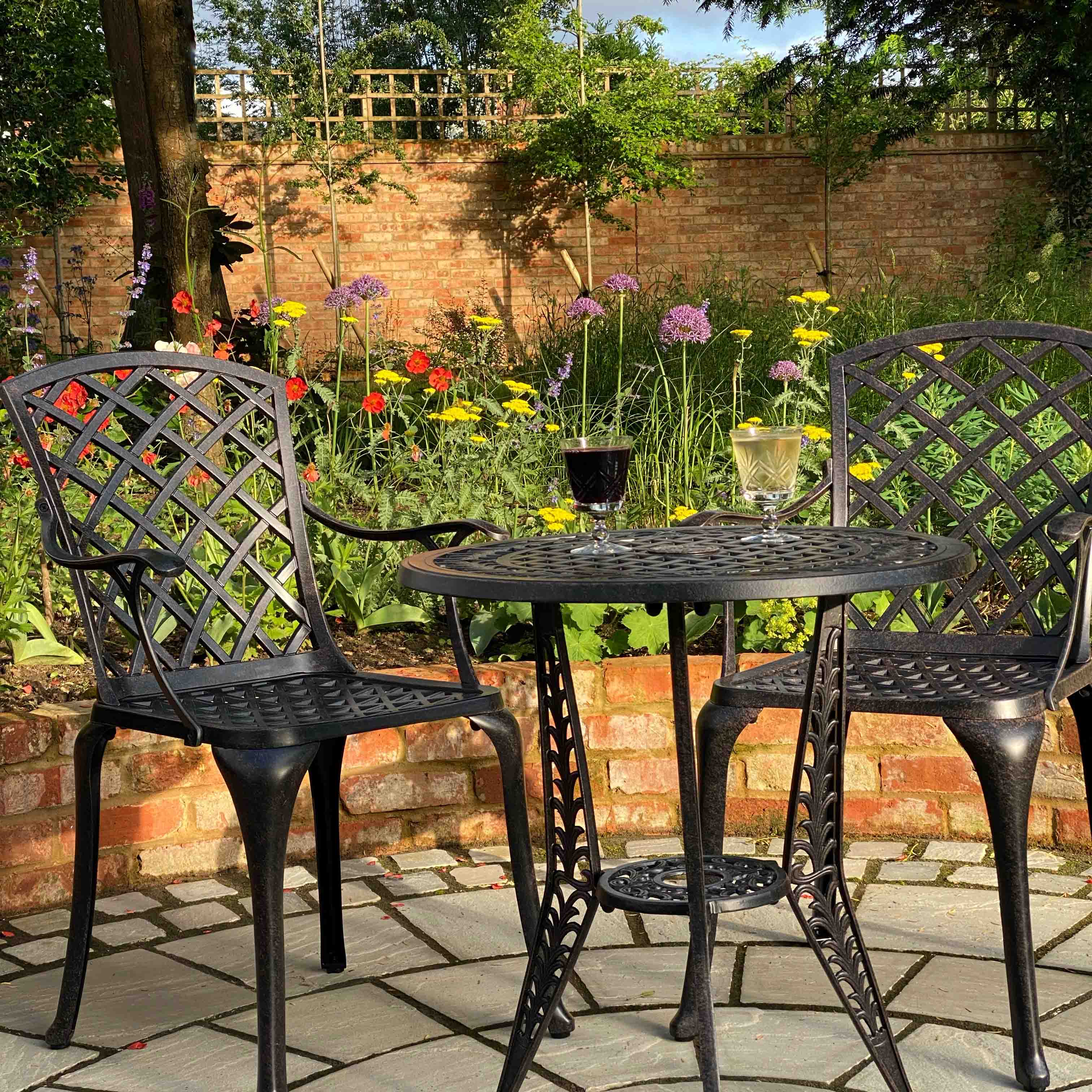 Ivy Bistro Table 2 Seater Set - Antique Bronze