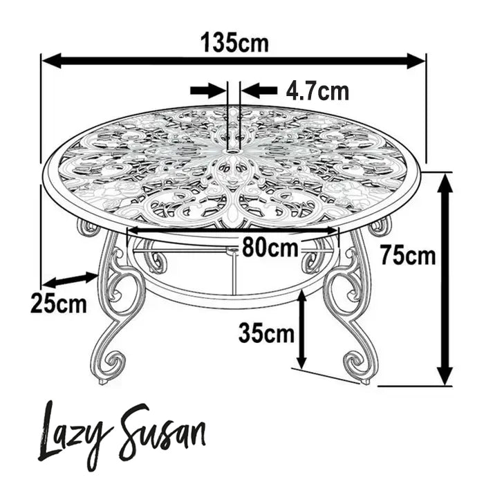 Joyce Table 6 Seater Set - Antique Bronze