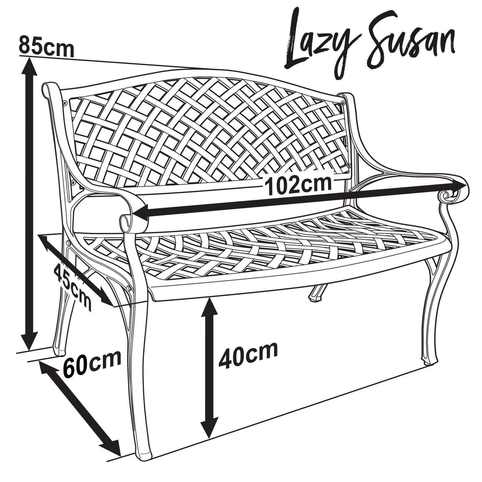 Jasmine Bench Set - Antique Bronze