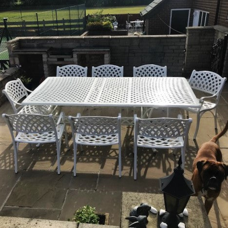 Jennifer Table 10 Seater Set - White