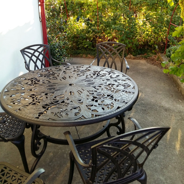 Joyce Table 6 Seater Set - Antique Bronze