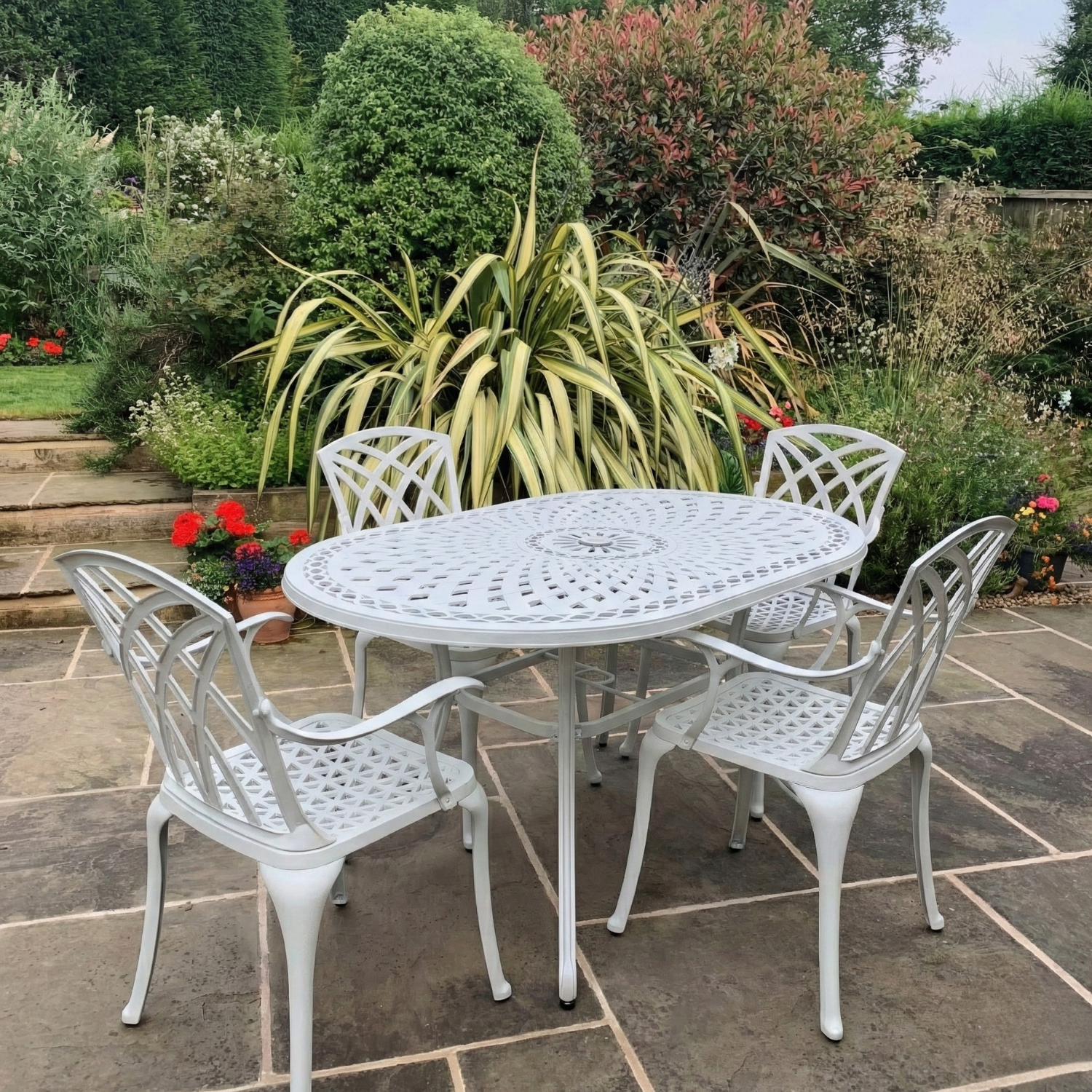 June Table 4 Seater Set - White