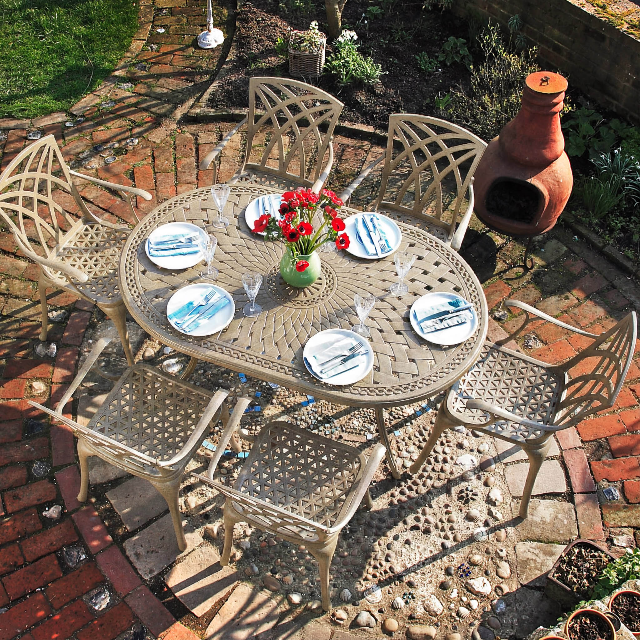 June Table 6 Seater Set - Sandstone
