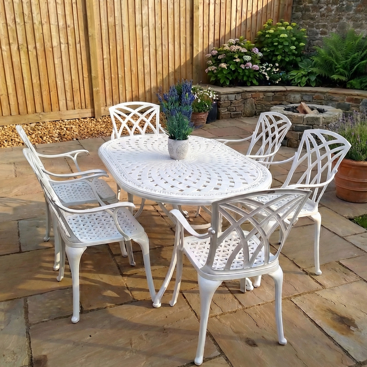 June Table 6 Seater Set - White