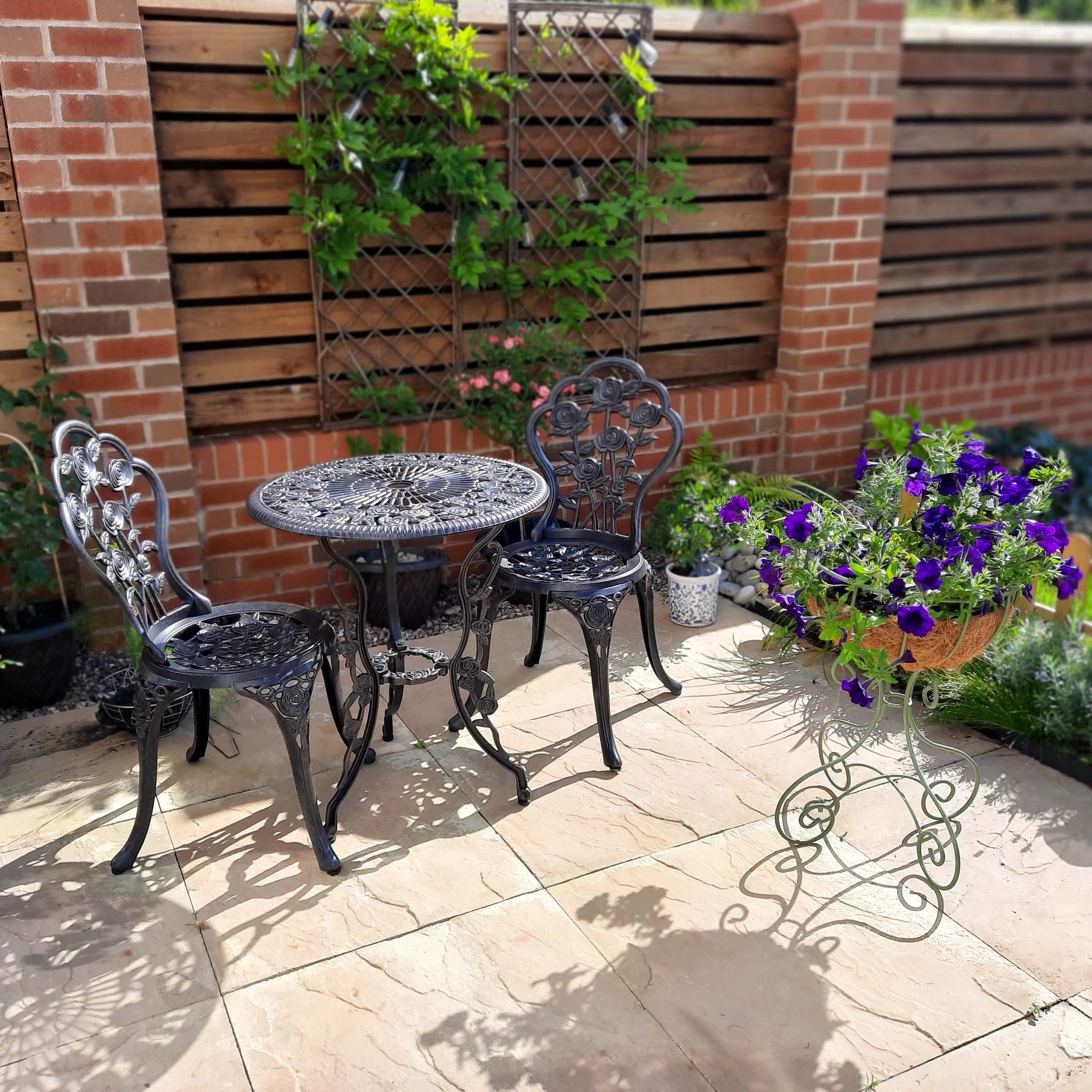 London Rose Bistro 2 Seater Set - Antique Bronze