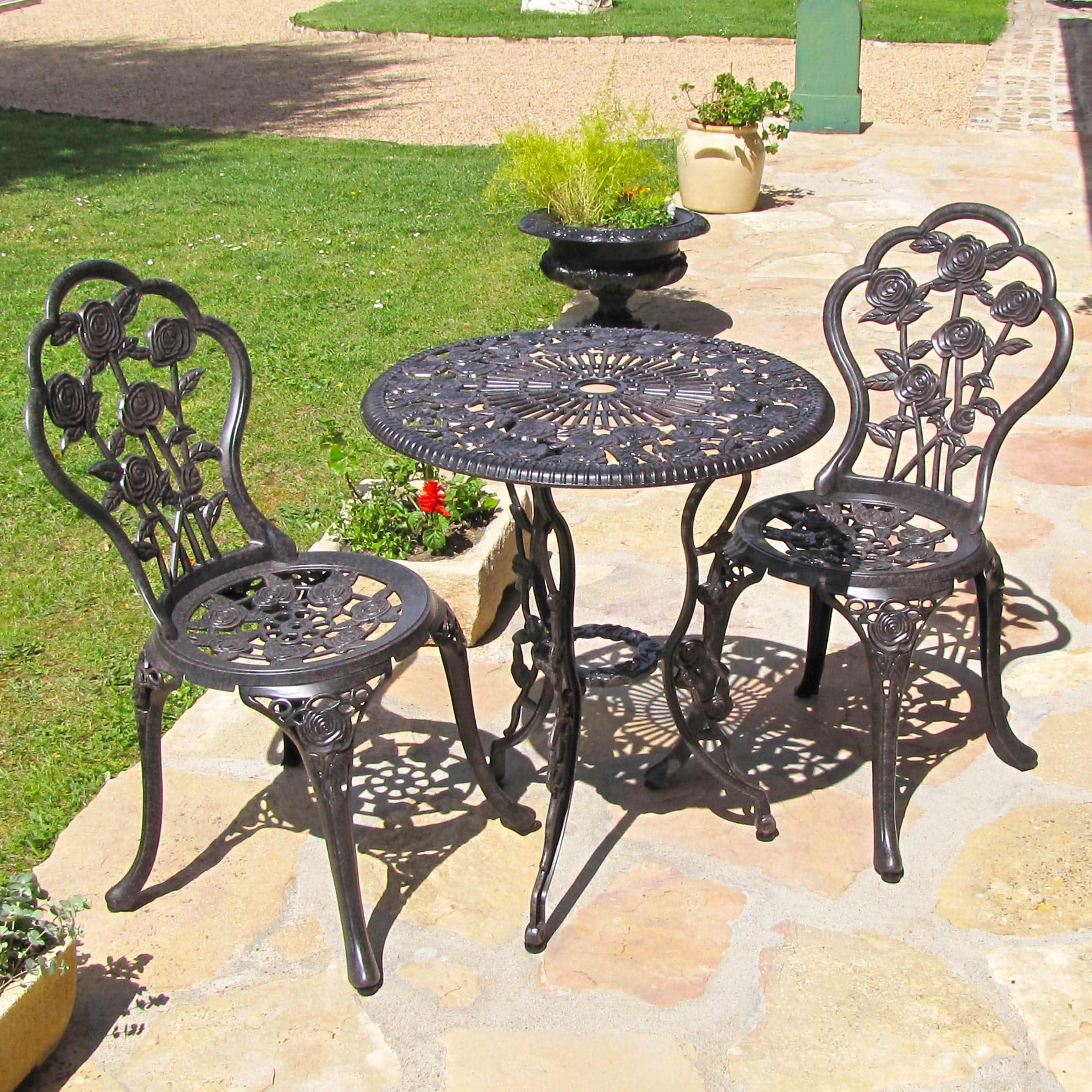 London Rose Bistro 2 Seater Set - Antique Bronze