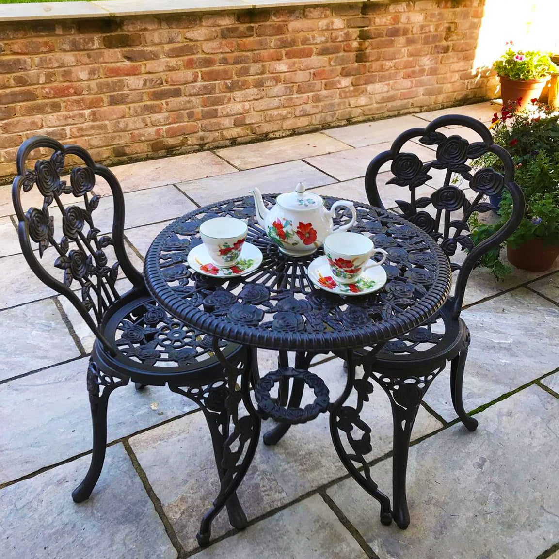 London Rose Bistro 2 Seater Set - Antique Bronze