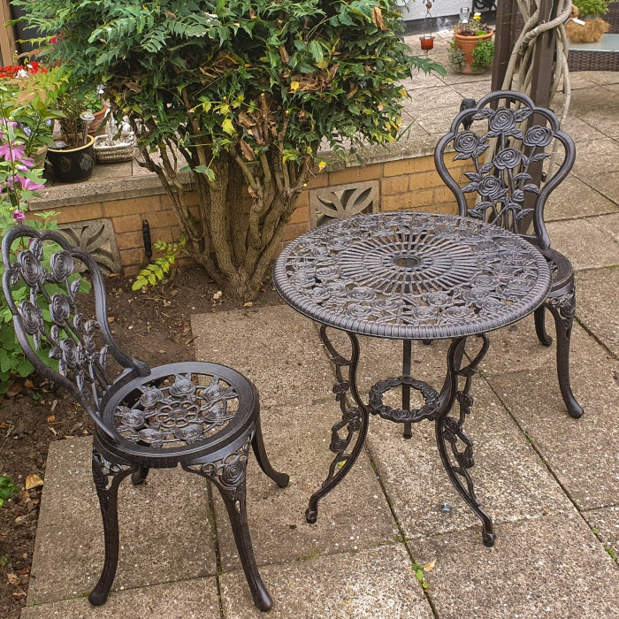 London Rose Bistro 2 Seater Set - Antique Bronze