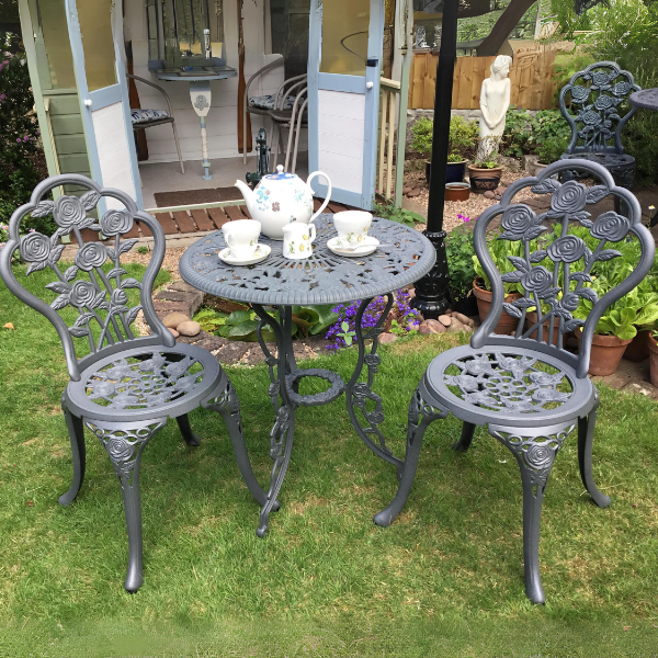 London Rose Bistro 2 Seater Set - Slate