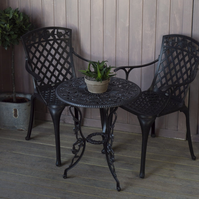 London Rose Table Only - Antique Bronze