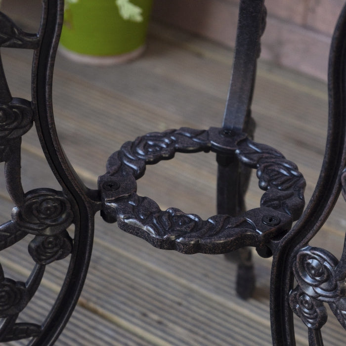 London Rose Table Only - Antique Bronze