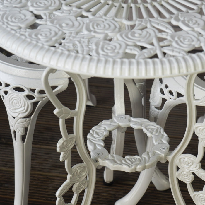 London Rose Bistro 2 Seater Set - White
