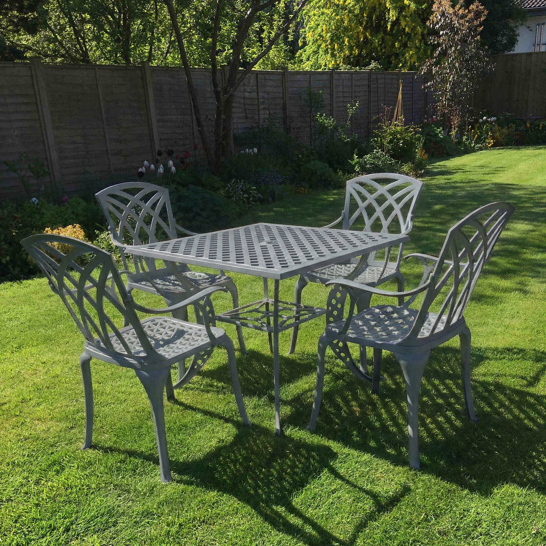 Lucy Table 4 Seater Set - Slate Grey