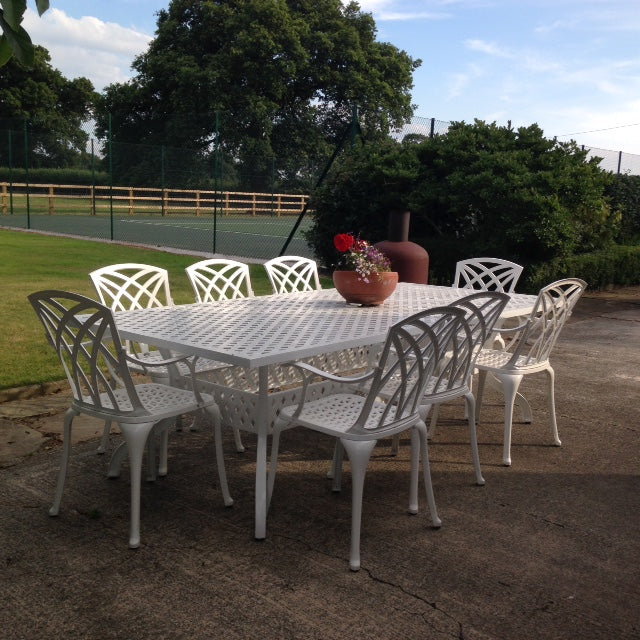 Madison Table 2.6m 10 Seater Set - White