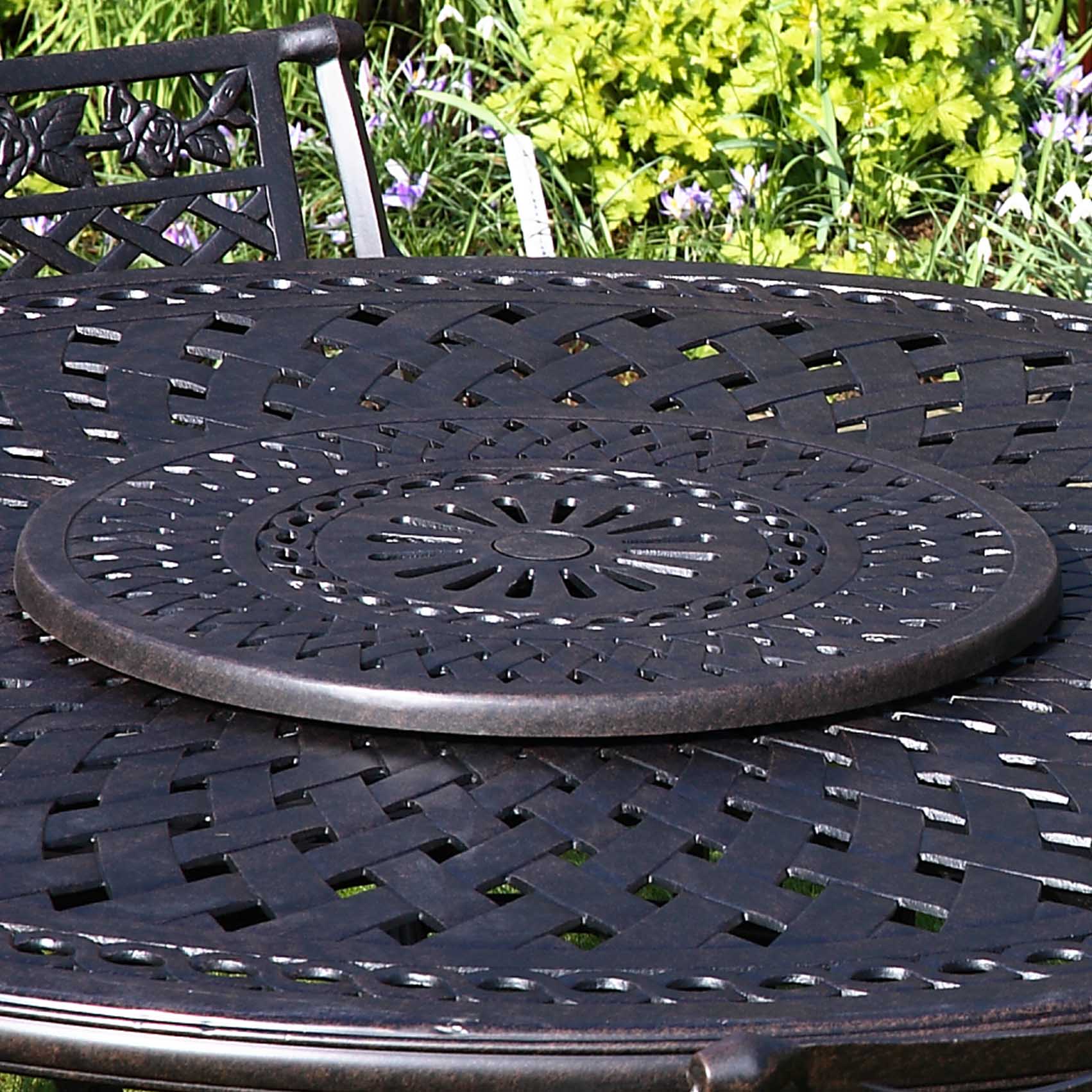 Lazy Susan Lattice 60cm - Antique Bronze
