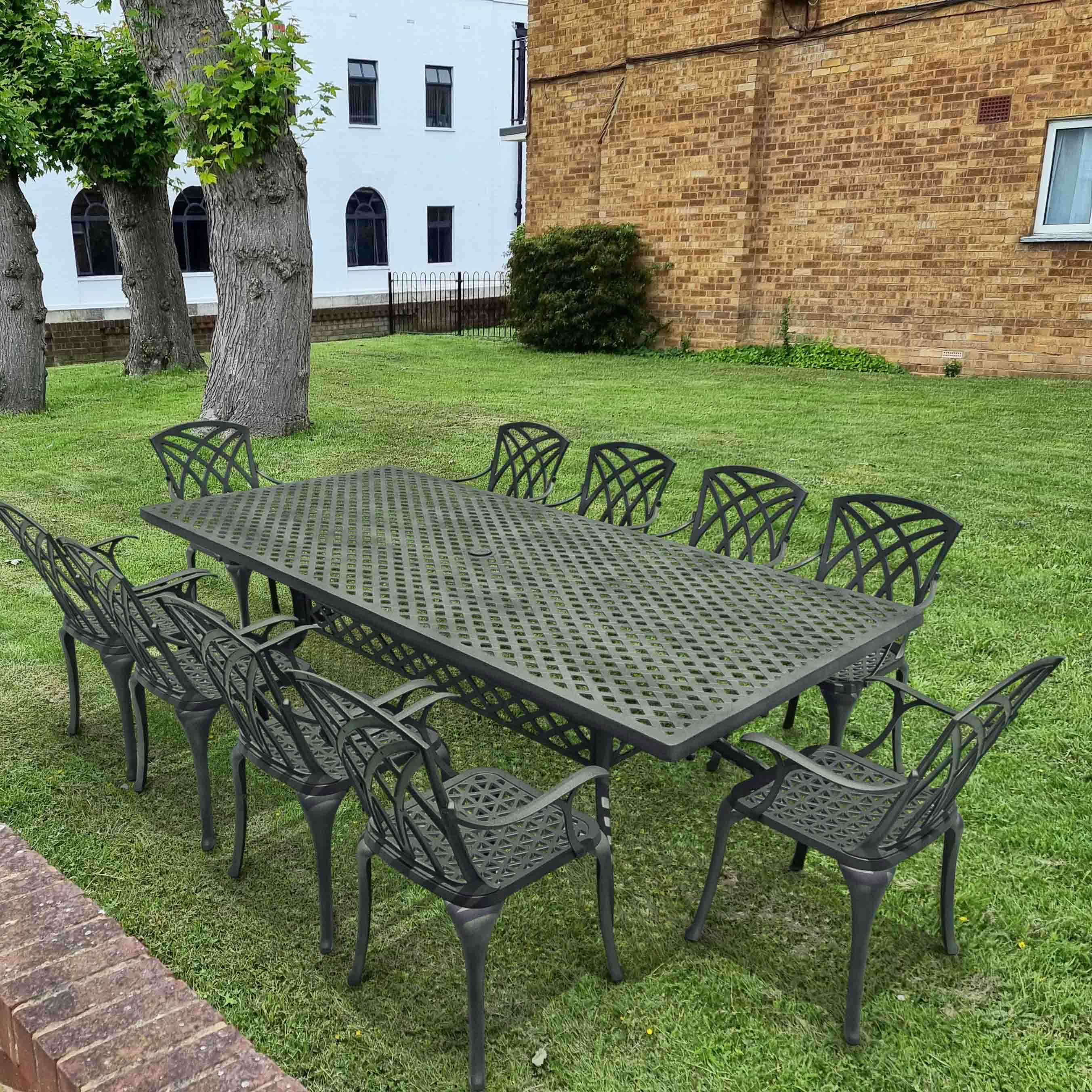 Madison Table 2.6m 10 Seater Set - Slate Grey