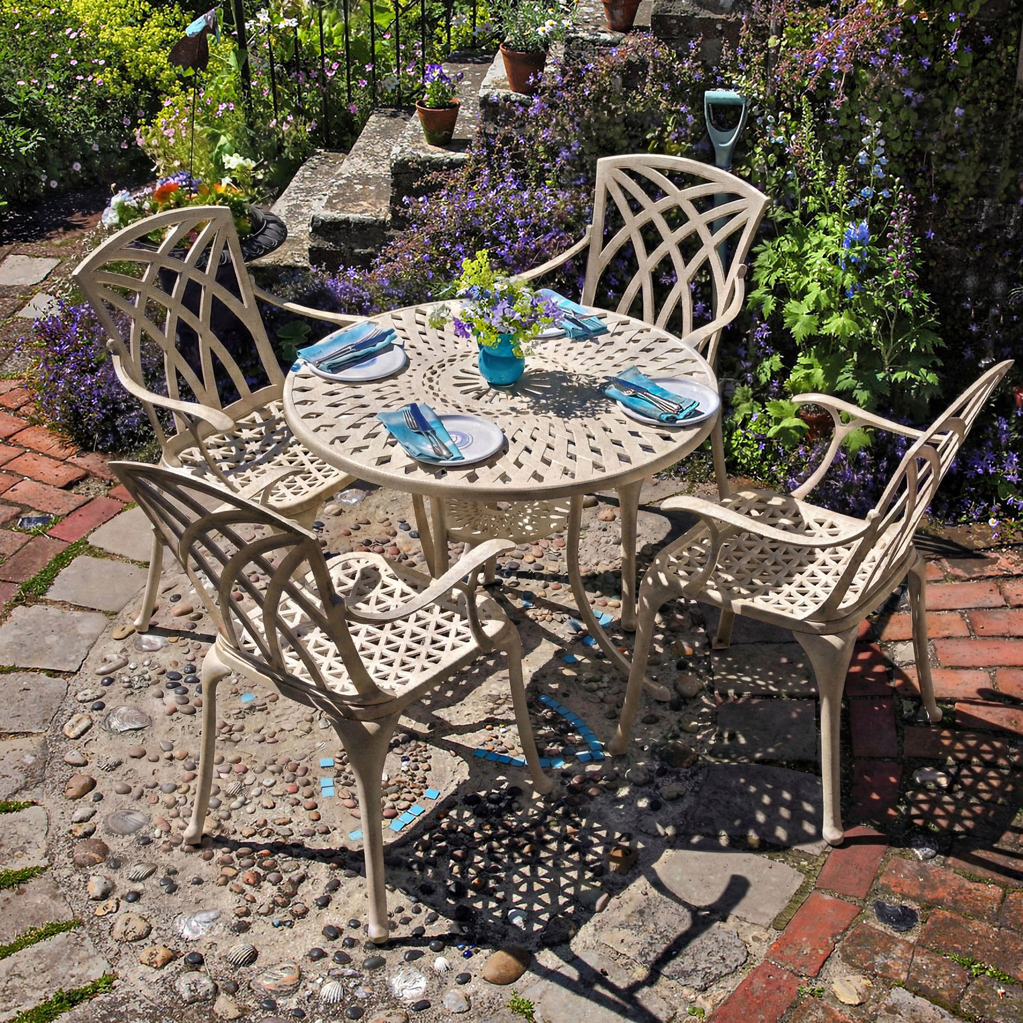 Mia Table 4 Seater Set - Sandstone