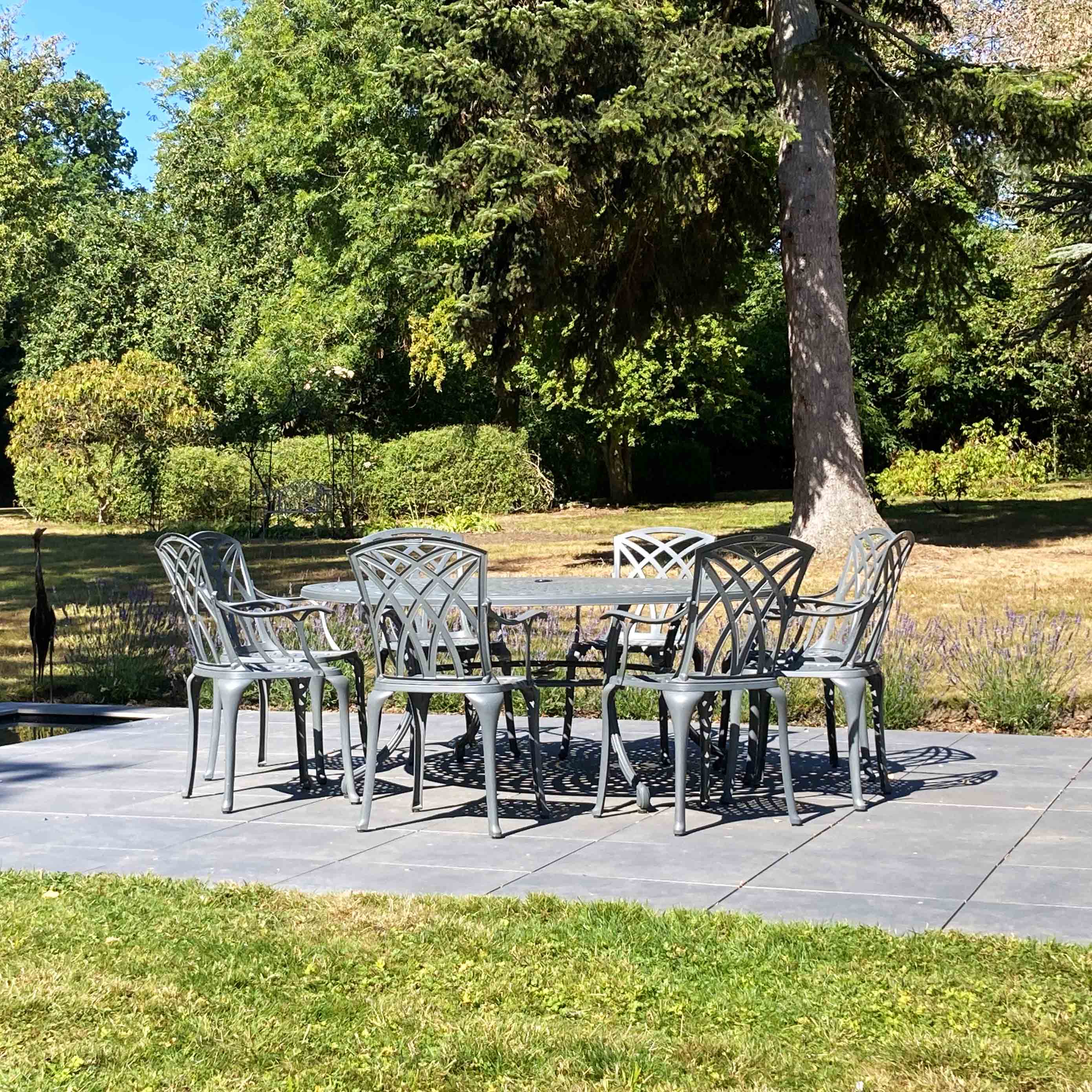 Olivia Table 10 Seater Set - Slate