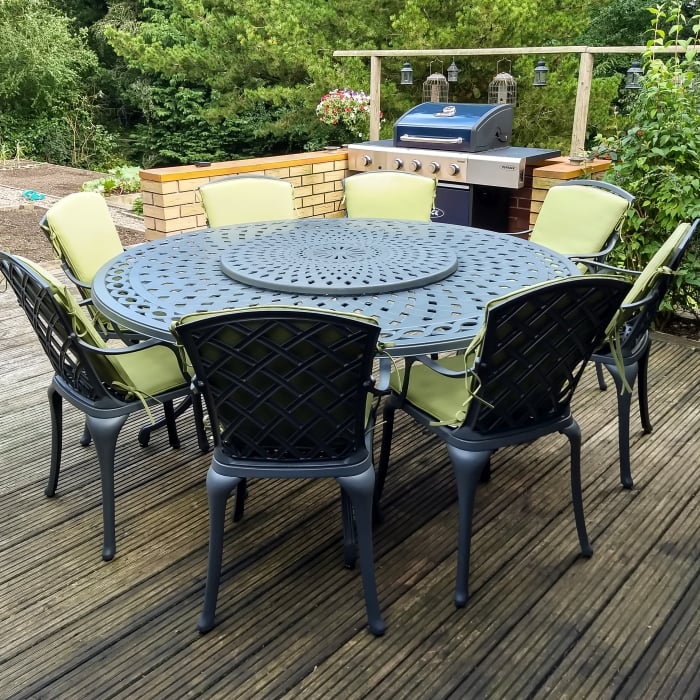 Olivia Table 10 Seater Set - Slate