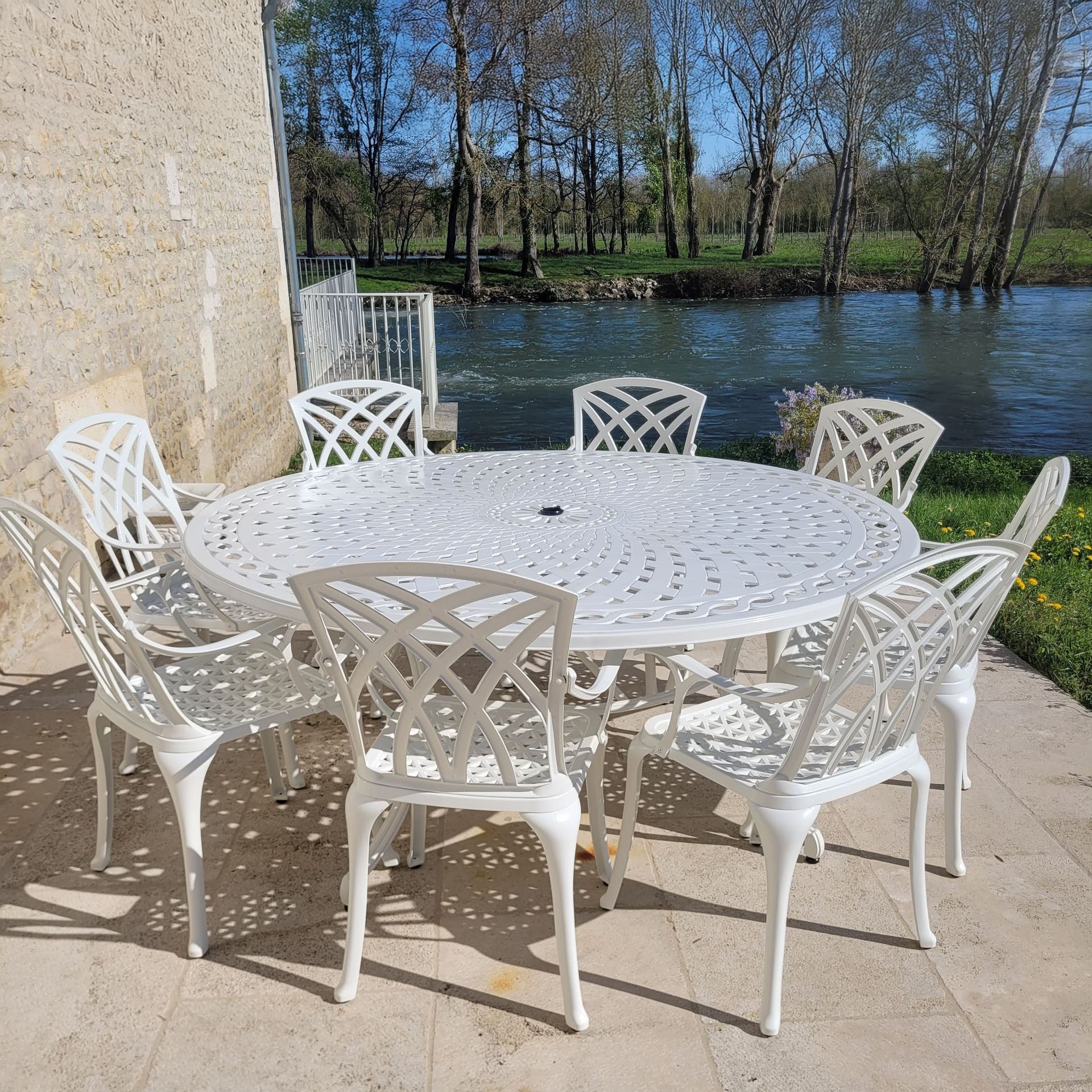 Olivia Table 8 Seater Set - White