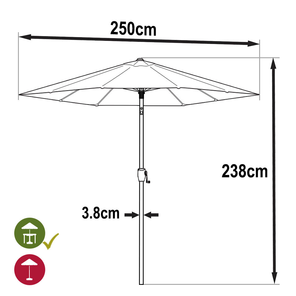 Parasol 2.5m - Green