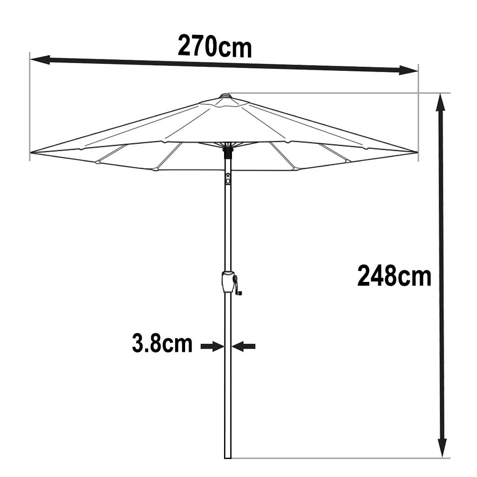 Parasol 2.7m - Green